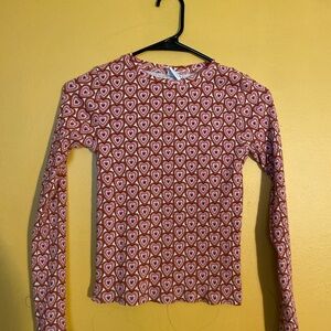 Zara Red Heart Long Sleeve Tee